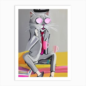 Glasses Cat Art Print