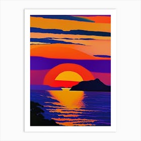 Ocean Sunset Matisse Inspired Art Print