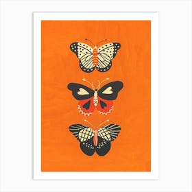 Butterflies In Orange Art Print