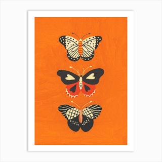 Butterflies In Orange Art Print