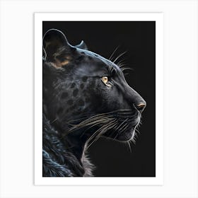 Black Leopard Art Print