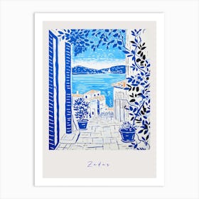 Zadar Croatia 2 Mediterranean Blue Drawing Poster Art Print