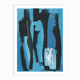 Blue And Black vases Art Print