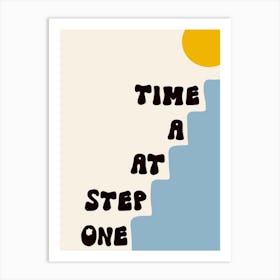 One Step at a Time Blue Art Print