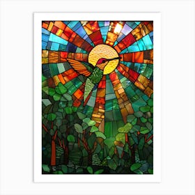 Hummingbird Stained Glass 9 Art Print