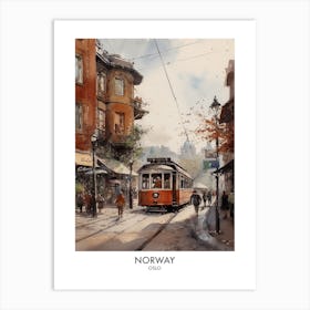 Oslo, Norway 1 Watercolor Travel Poster Art Print