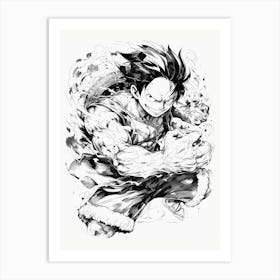 Luffy Gear 5 Black And White Art Print