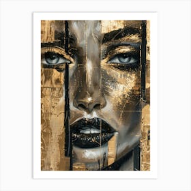 Gold And Black 16 Art Print