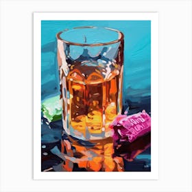 A Glass Of Water Oil Painting 3 Art Print