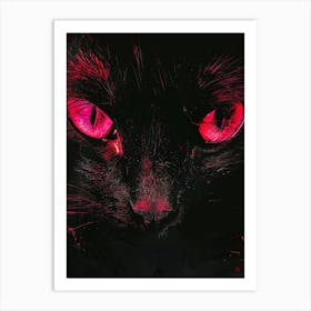 Cat With Red Eyes 2 Art Print