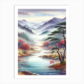 Watercolor Vibrant Country Art Print