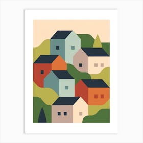 Houses On The Hill 1 Art Print