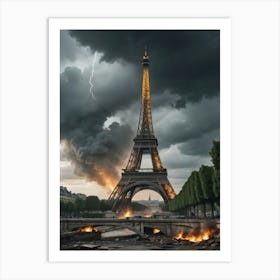 Eiffel Tower Apocalypse Art Print