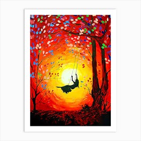 Swinging In The Trees Art Print