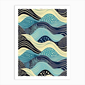 Seamless Pattern With Waves 1 Art Print