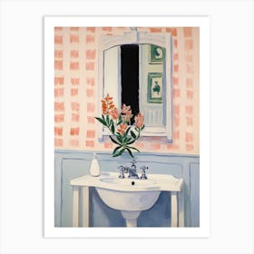 Bathroom Vanity Painting With A Freesia Bouquet 1 Art Print