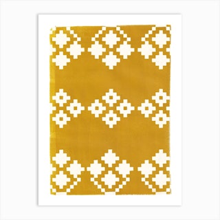 Geometric Pattern Yellow Art Print