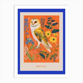 Spring Birds Poster Barn Owl 1 Art Print