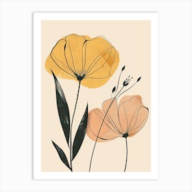 Glasgow Flower Market Boho Minimalist Style Art Print