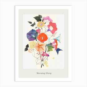 Morning Glory 3 Collage Flower Bouquet Poster Art Print