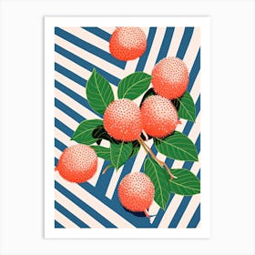 Lychee Fruit Summer Illustration 4 Art Print