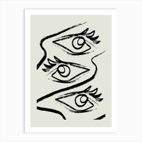 Three Eyes minimalism art Art Print