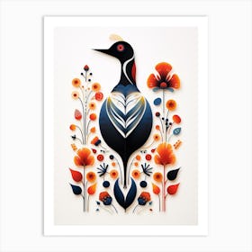 Scandinavian Bird Illustration Loon 4 Art Print