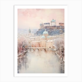 Dreamy Winter Painting Salzburg Austria 2 Art Print