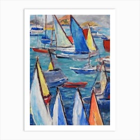 Port Of Gustavia Saint Barthélemy Abstract Block 2 harbour Art Print