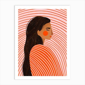 Woman With Long Hair Art Print