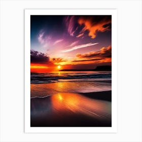 Sunset On The Beach 886 Art Print