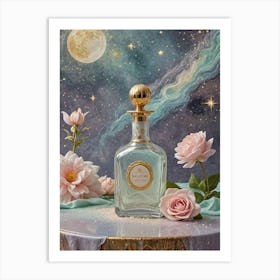 Moon And Stars Perfume Art Print