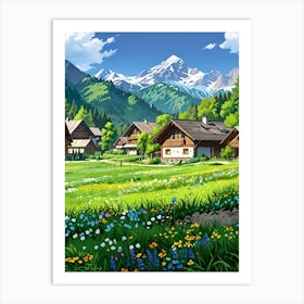 Village In The Mountains 15 Art Print