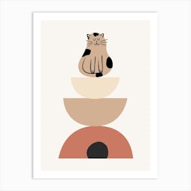 Cat Sitting On A Bowl Art Print