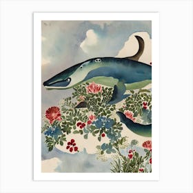 Basilosaurus Vintage Graphic Watercolour Art Print