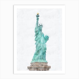 Statue Of Liberty Watercolor Painting Digital Art 3 Art Print