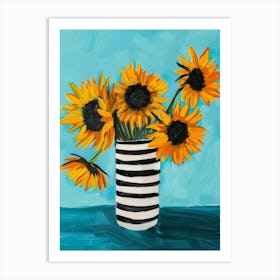 Sunflowers In A Vase 37 Art Print