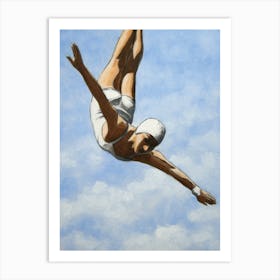 High Diver With White Wristband Art Print