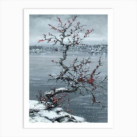 Tree In Snow Art Print