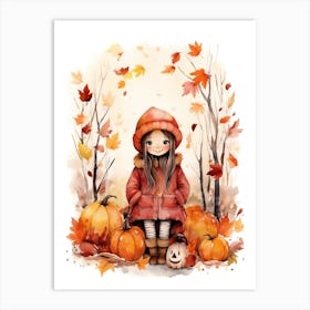 Cute Autumn Fall Scene 38 Art Print