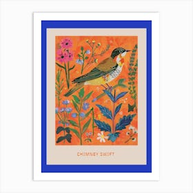 Spring Birds Poster Chimney Swift 5 Art Print