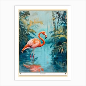 Greater Flamingo Pakistan Tropical Illustration 3 Poster Art Print