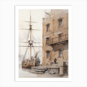 Antique Nautical Ship Art Print