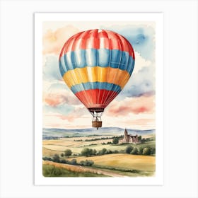 Absolute Reality V16 Watercolor Illustration Of Hot Air Balloo 2 (1) Art Print