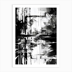 Reflection Abstract Black And White 1 Art Print