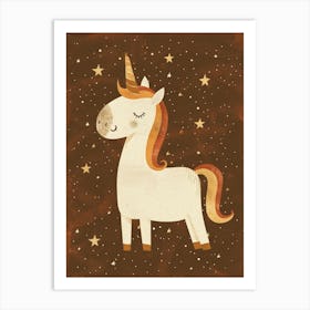 Cute Starry Unicorn Muted Pastels 2 Art Print