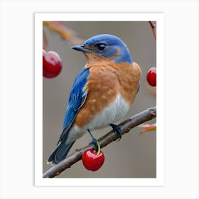 Eastern Bluebird-Reimagined 6 Art Print