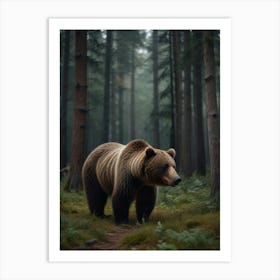 Brown Bear In The Forest 1 Art Print