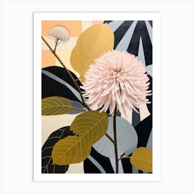 Flower Illustration Bergamot 2 Art Print