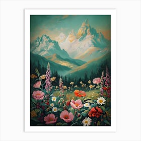 Wildflowers In The Mountains 3 Art Print